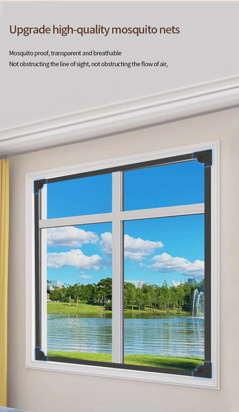 Magnetisches Moskitonetz, Selbstklebender Unsichtbarer Fensterschutz für den Haushalt, Robuster Automatisch Schließender Magnetischer Fenstervorhang – Detail 1
