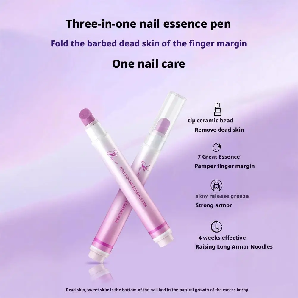 ปากกาดูแลเล็บ 3-in-1 พร้อมหัวเซรามิก น้ำมันบำรุงหนังกำพร้า และแท่งปรับสภาพเล็บ บำรุงเล็บและมือสำหรับเล็บที่งอกขึ้น