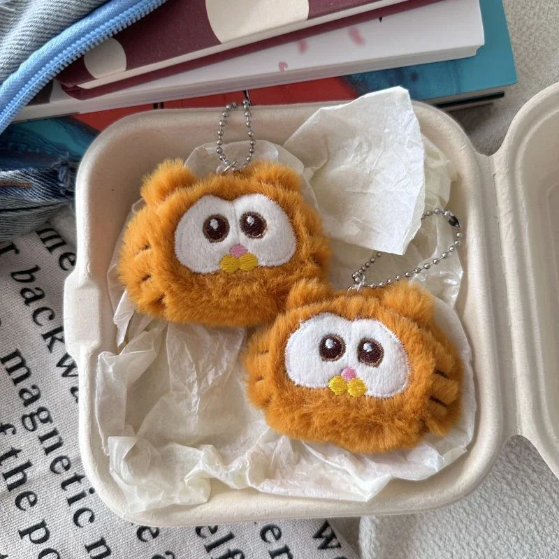 Cartoon Plush Orange Cat Doll Keychain Soft Stuffed Fluffy Bag Pendant Keyring Women Girls Birthday Gifts image 5