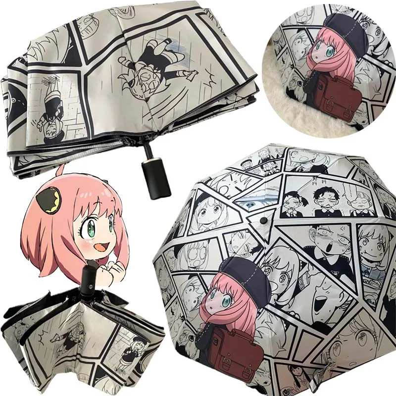 

SPY FAMILY Anya Forger Manual Automatic Umbrella Anime Umbrella for Both Sunny and Rainy Days Portable Folding Travel Umbrella