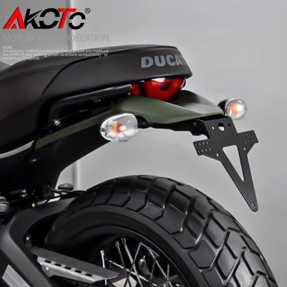 Motorcycle With LED Light License Plate Holder Tail Tidy For Ducati Scrambler 800 Cafe Racer 800 2015-2023 2022 2021 Accessories