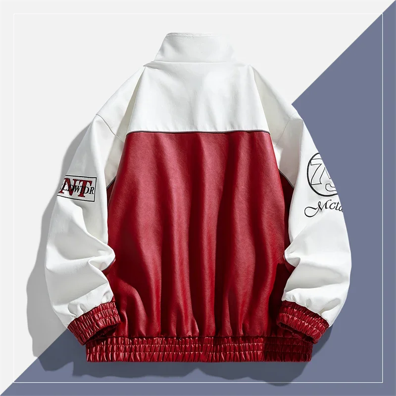 Trend Handsome Winter Outdoor Leisure Imitation Leather Jacket Comfortable Windproof Breathable Warm Jacketadidas padding Coat