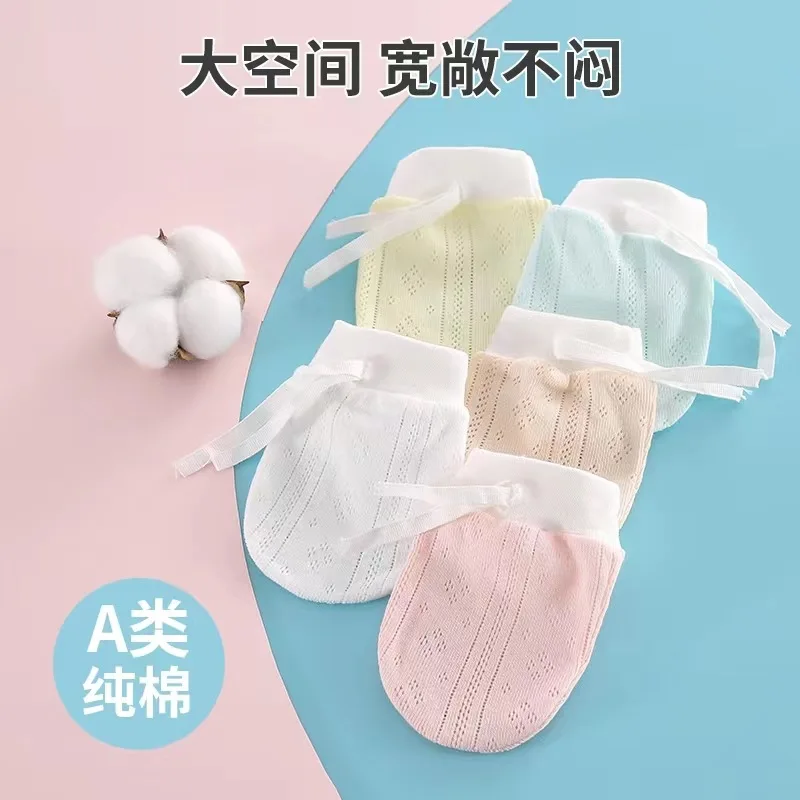 Sarung tangan bayi anti gores 0-12 bulan, sarung tangan wajah anti gores, perlengkapan bayi baru lahir, nyaman, dan tipis