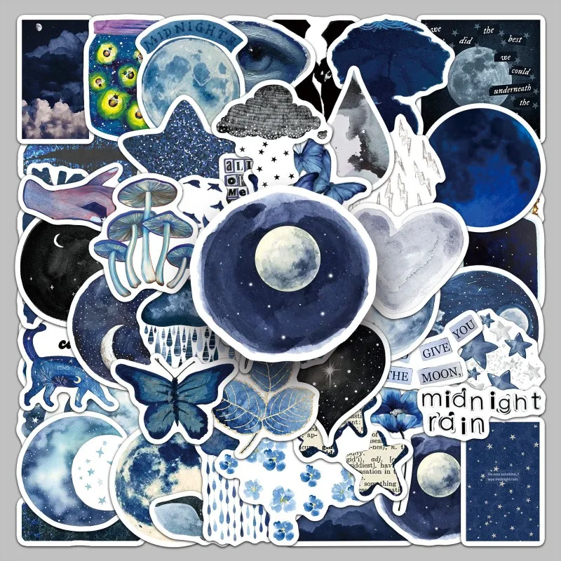 50 Stück Cartoon Persönlichkeit Regnerische Nacht Kreative Graffiti Dekoration Aufkleber