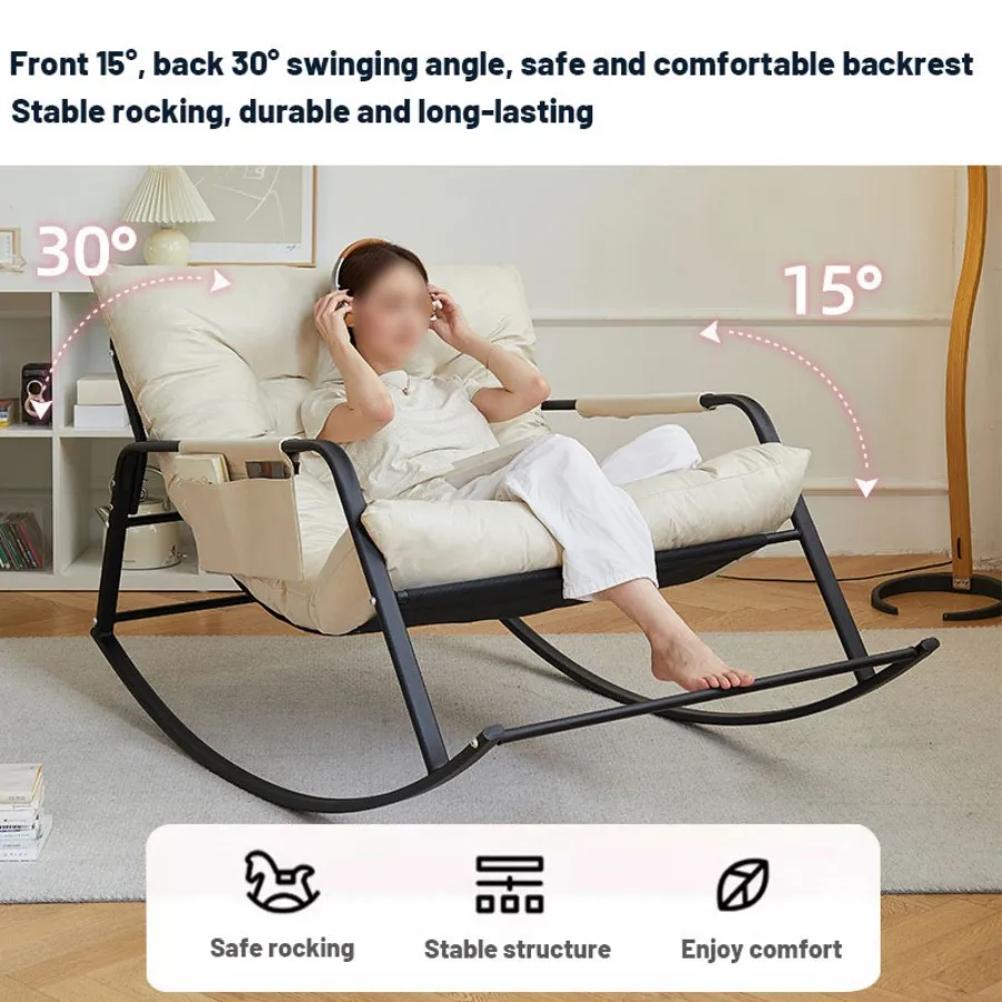 Wygodny, ponadgabarytowy projekt ptasiego gniazda do foteli bujanych na tarasie zewnętrznym, rattanowe fotele bujane z poduszkami, amortyzowany loun