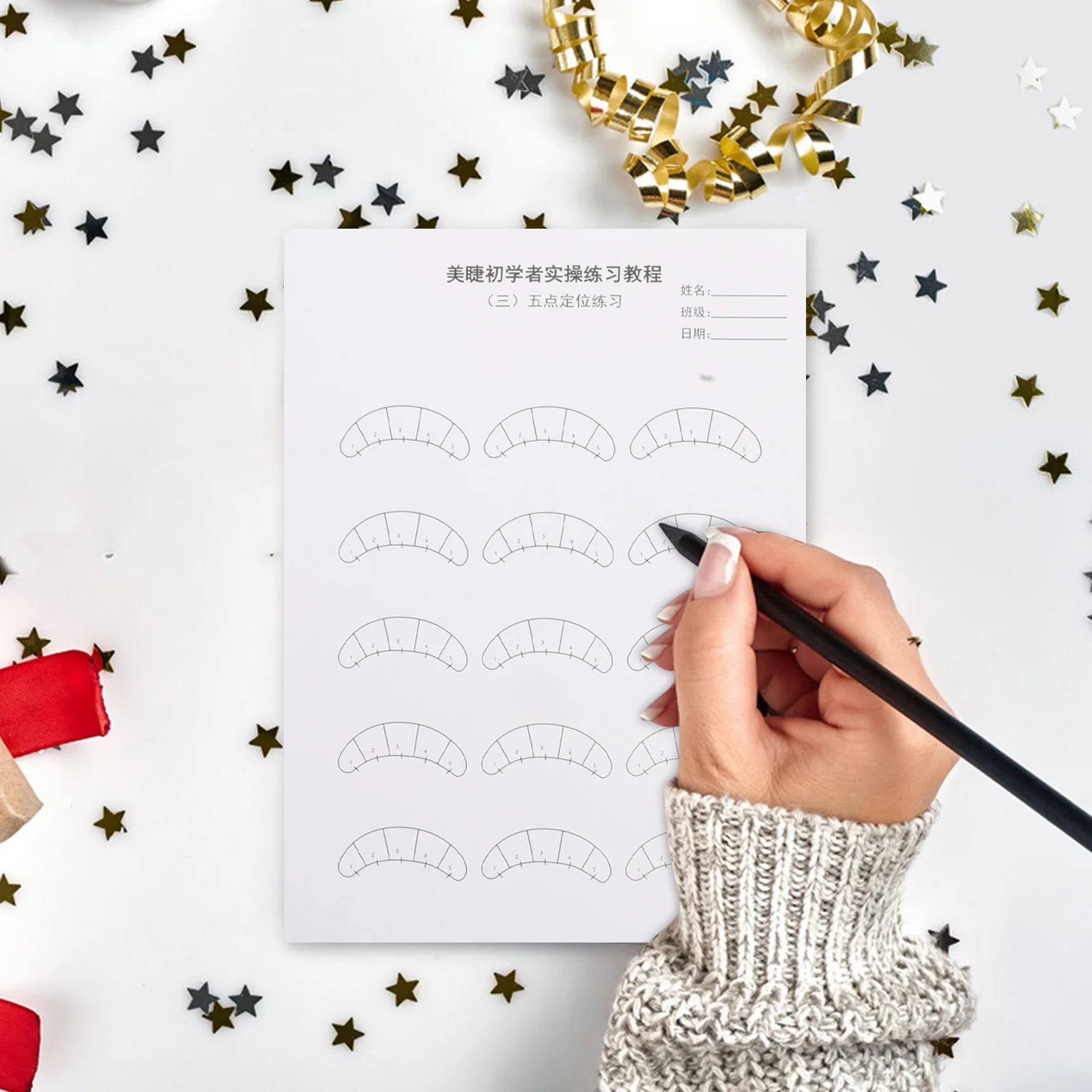 속눈썹 매핑 눈 위치 지도 속눈썹 연장 연습 키트 초보자 교육 가이드 속눈썹 연장 연습 차트