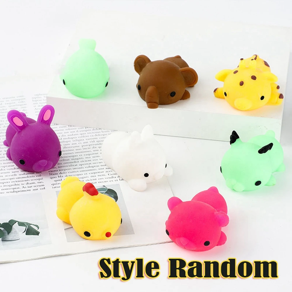 5Pcs for Kids Random Large Size 3inch Kawaii squishies Mochi Animals Stress Reliever Anxiety Gifts Rabbit Toys Party Favors with