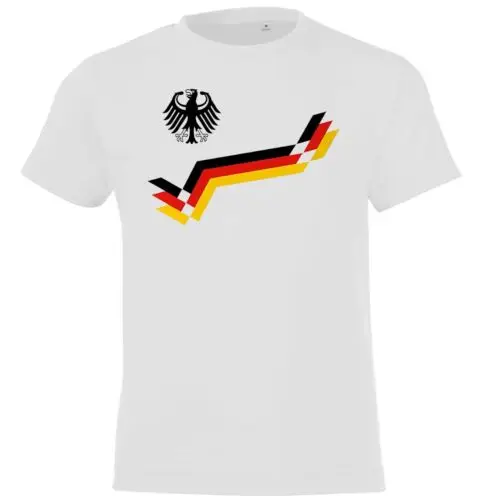 Jugend design deutschland kinder t-shirt mit retro-look trikot wm em fußball spaß