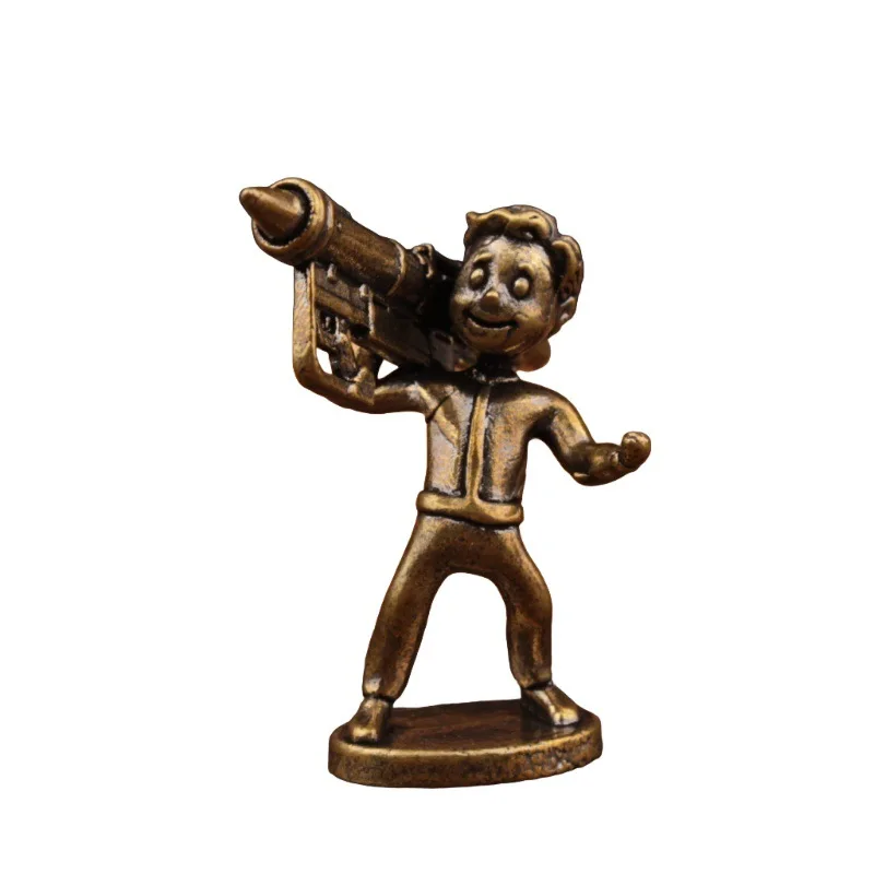 النحاس الرجعية قذيفة الصبي الشكل ديكور المنزل حلية نموذج الصينية زخرفة ديكور المنزل