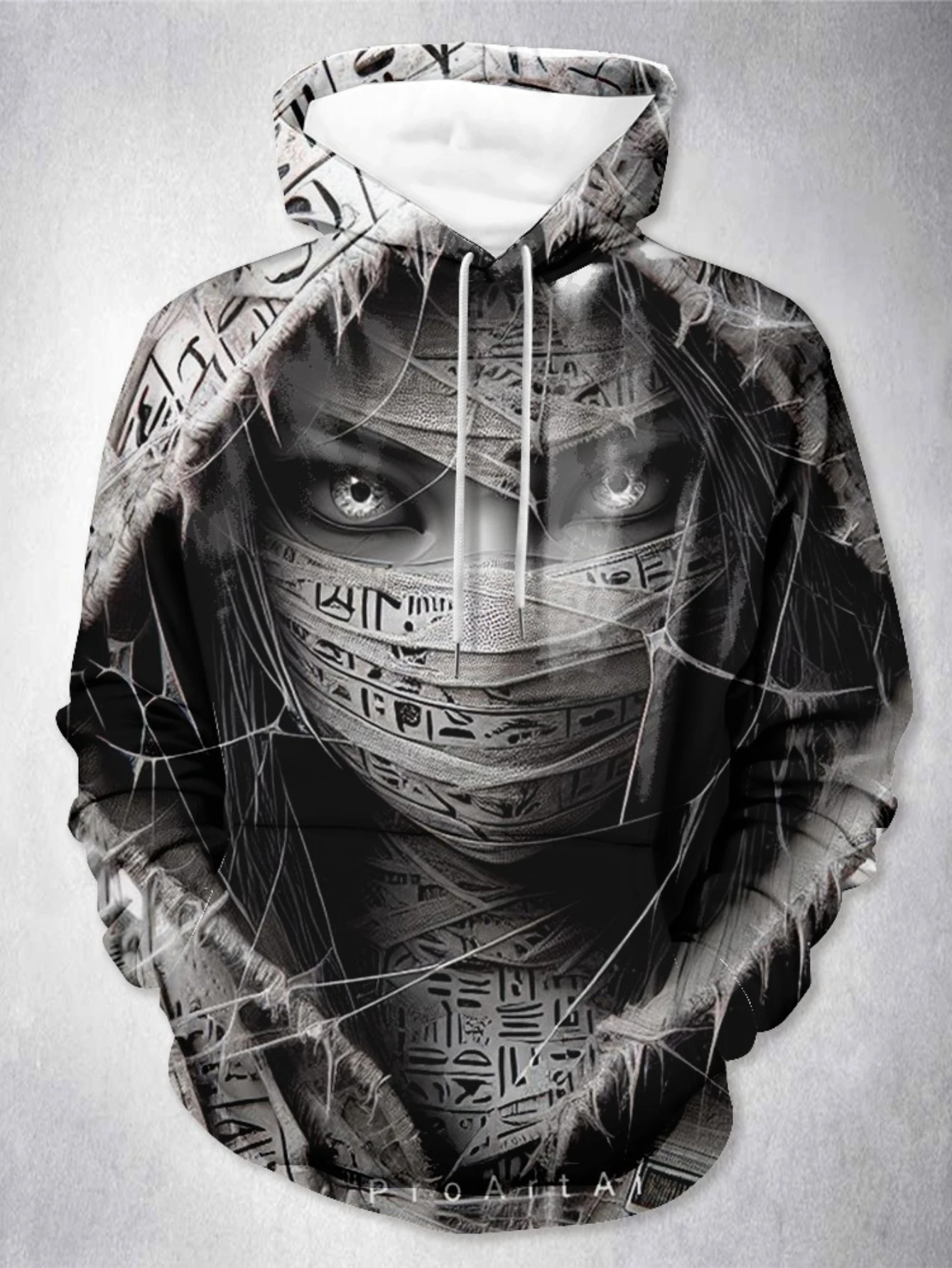 سويت شيرت رجالي عصري بقلنسوة ملثمين أنثى قاتل نمط الشكل مطبوعة بلوفر كاجوال للخروج ملابس يومية