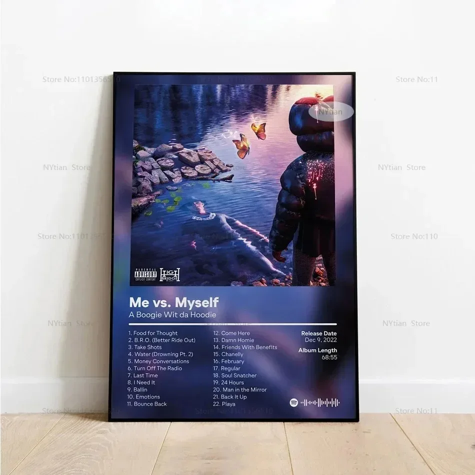 A Boogie Wit Da Hoodie Me Vs Myself Music Album Tracklist Poster Prints Wall Art Picture Canvas Painting Living Room Home Decor