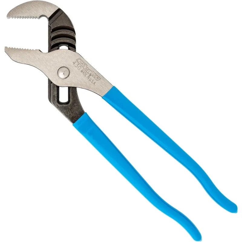

CHANNELLOCK 430 10-inch Straight Jaw Tongue & Groove Pliers, Made in USA, 2-inch Jaw Capacity, Laser Heat-Treated 90° Teeth, For