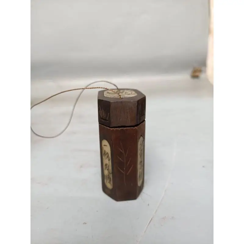 Vintage distressed camphor wood small storage container tobacco wooden box