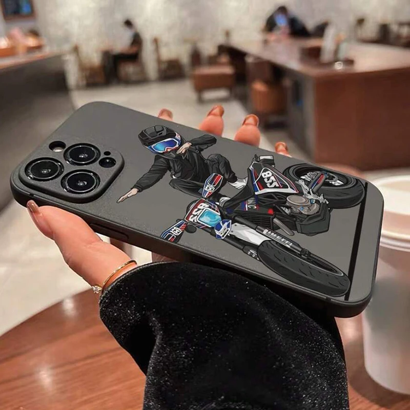 Funda Cool Kid Moto para Oppo Realme C65 C63 C55 C53 C35 C33 C30 C20 C21Y 13 11 10 9 9i 8 GT Neo2 Pro Plus 4G 5G