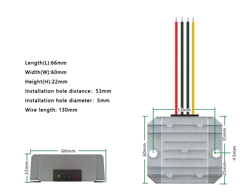 Konverter 24V 36V 48V 60V 72V zu 13,8V 3A-10A DC Auto-Stromversorgung Step-Down-Modul 15-90V zu 12V, Geeignet für LED – Detail 3