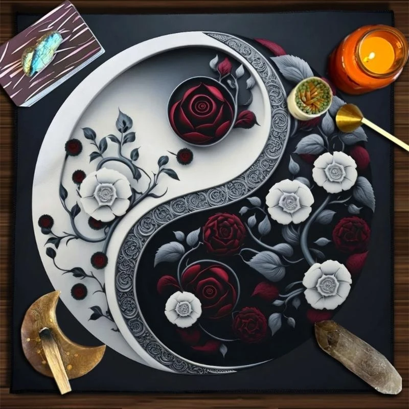 

Flower TaiChi Astrologys Altars Cloth Tarots Tablecloth Divinations Tablecloth