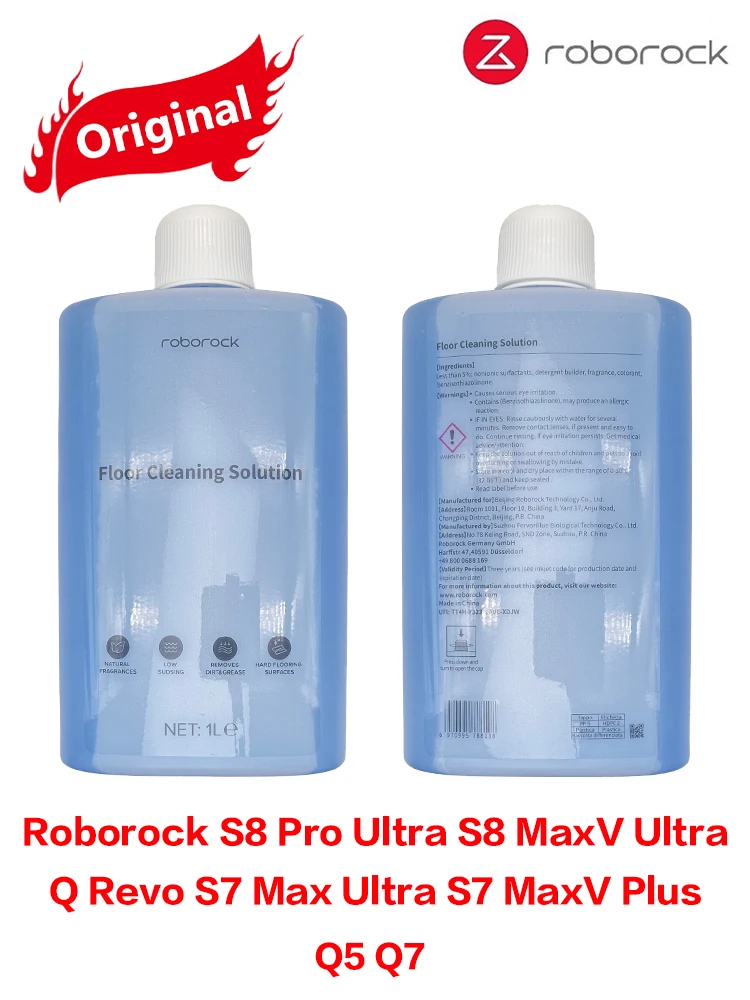 Roborock S8 Pro Ultra / S8 MaxV Ultra / Q5/Q7/Q Revo/ S7 Max Ultra/S7 MaxV Plus/ Solution de nettoyage des sols par aspiration