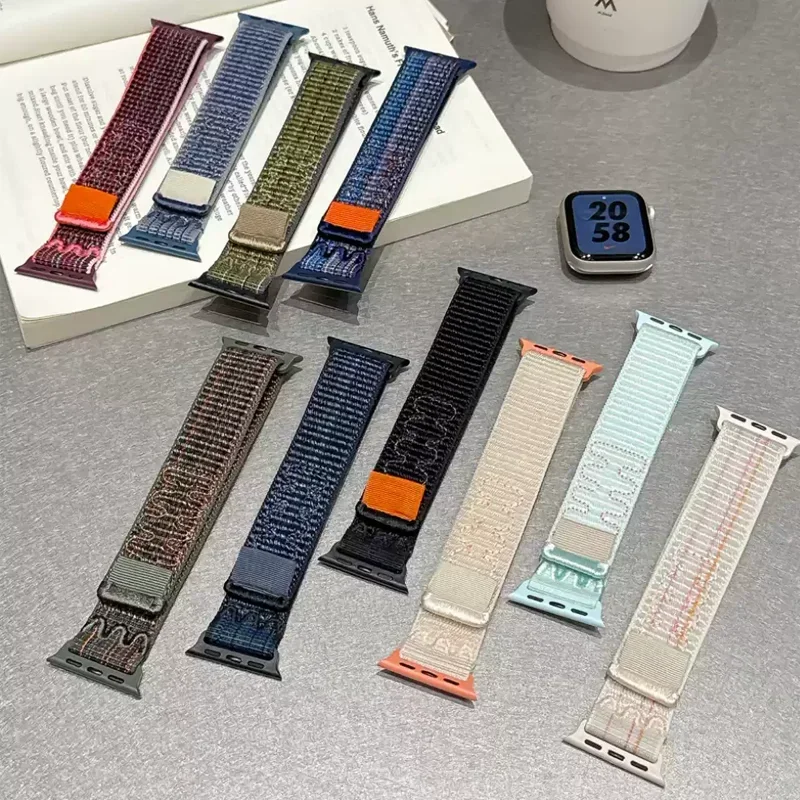 Armbänder für Apple Watch Band 45 mm 46 mm 42 mm 49 mm 44 mm für Nike Nylon Sport Loop Armband Correa iWatch 10 9 8 7 6 5 4 SE Ultra 2 – Detail 4