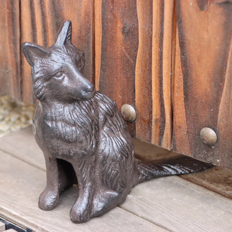 Vintage Rustic Dog Cast Iron Door Stop For Home Indoor Garden Decoration Farm House Accents Hand Crafted Stand Animal Figurines