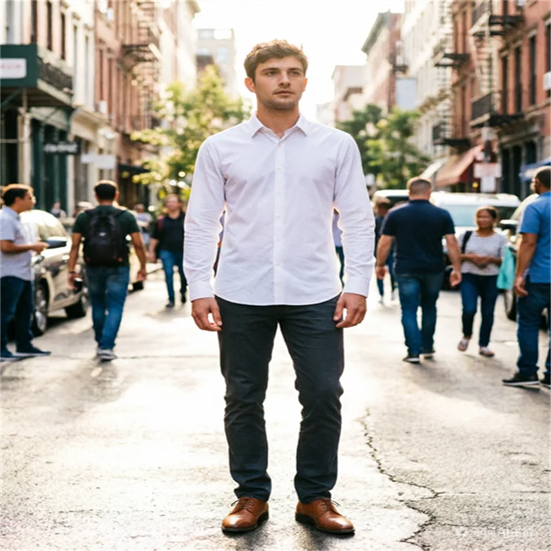 

2026 New Arrivals: Men's White Dress Shirts, Black Long-Sleeve Shirts, and Red/Purple Slim-Fit Shirts, European Sizes XXXS–XXL