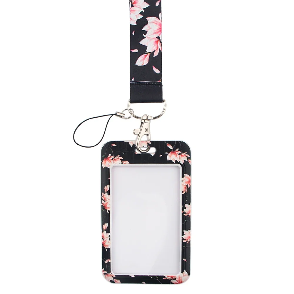 Nowy Sakura Cherry Blossoms Flower lanyard card ID Badge Holder Keychain Pass Gym Mobile Kids Key Holder Key Rings Gift — zdjęcie 4