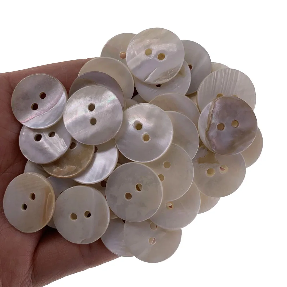 50Pcs Natural Mother of Pearl Round Buttons For Sewing Women\'s Clothing Shell Button Garment Accessories 1.0 1.5 2.0cm