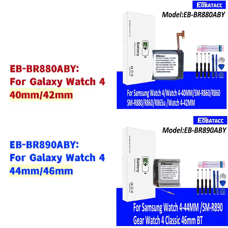 2026 Years Battery EB-BR880ABY For Galaxy Watch 4 40mm/42mm  R865U EB-BR890ABY For Galaxy Watch 4 44mm/46mm R870 SM-R875U + Tool - Image 2