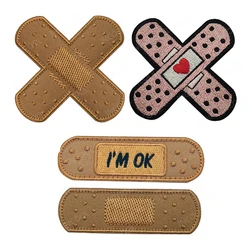 I'm OK Embroidery Patches Wound Bandage Sticker Long Strip Clothe Armband Decoration Aid Medic Tactical Patches For Cap Backpack