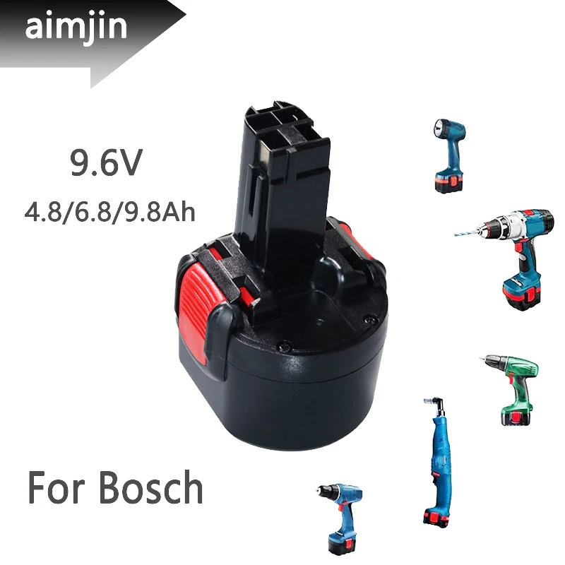 

9.6V 4.8/6.8/9.8Ah Battery Replacement For Bosch BAT048 BAT100 BAT119 2607335272 2607335461 GSR 9.6VE-2 PSR PSR960