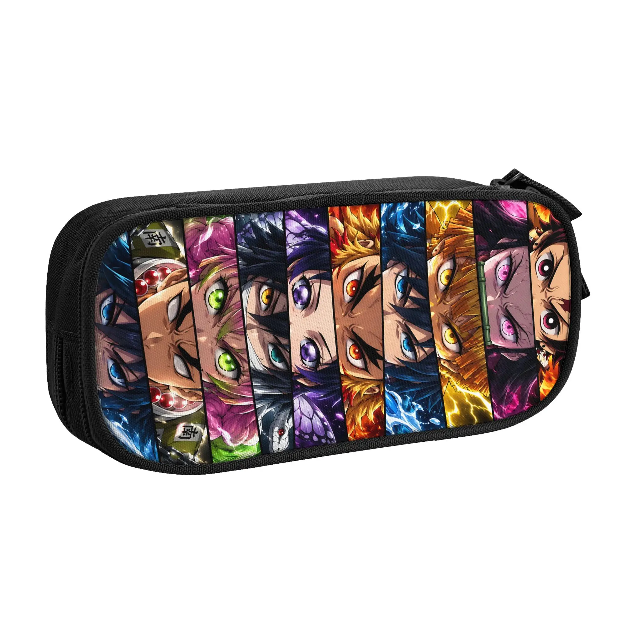 Large Capacity Bags for Child Cartoon Hashira Eyes Stack Collage Graphic Demon Slayer Handheld Study Bag for Boys Gilrs Kids