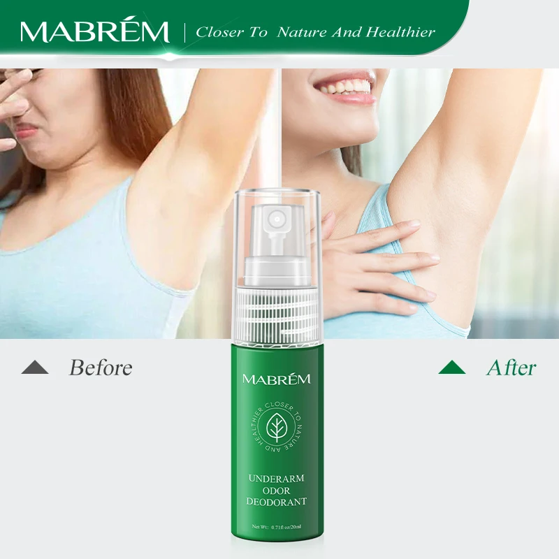 

MABREM Men's Women's Underarm Odor Deodorant Fragrance Spray Removes Body Sweat Smell Long-lasting Aromatic Skin Care Spray