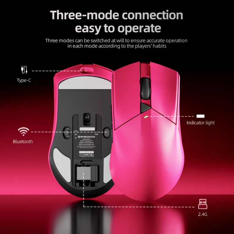 

EWEADN GS01 Lightweight Wired /2.4G/wireless Mouse Electronic Competitive Game Six 12800DPI Wired Computer Office MOBA FPS CSGO