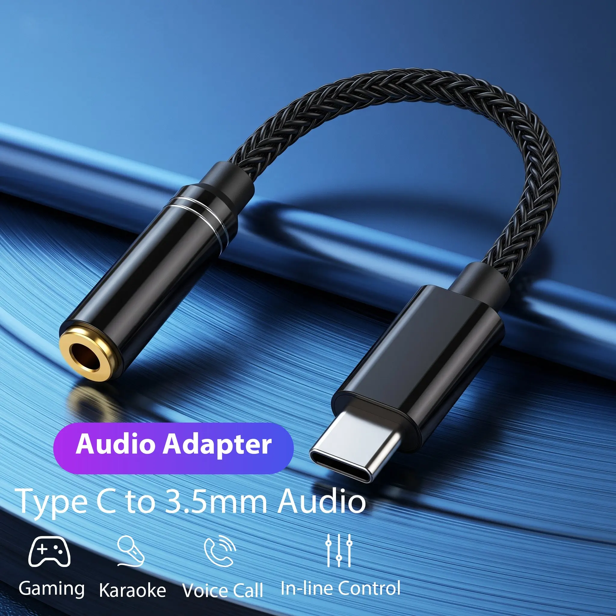 Type C to 3.5mm Jack Earphone Adapter USB C 3.5 Jack DAC Audio Cable Converter For Samsung Galaxy S25 S24 Xiaomi iPhone 16 17 18