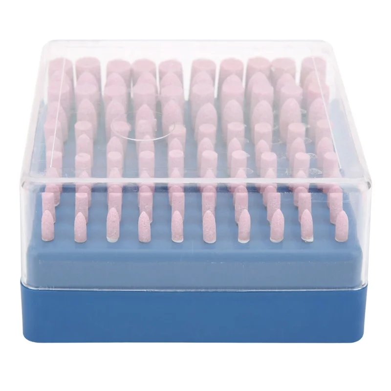 

100Pcs Grinding Head Pink Funsed Alumina PA Abrasive Stone Tool Polishing Set 80 Grit 3mm Shank
