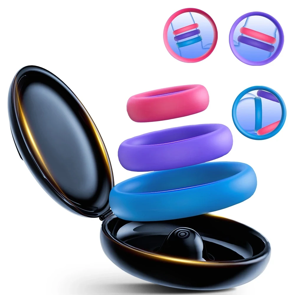 3Pcs Penis Ring For Men Dick Delayed Ejaculation Enhance Erection Cock Lasting Trainer  Semen Lock Ring Reusable Adult Sex Toys