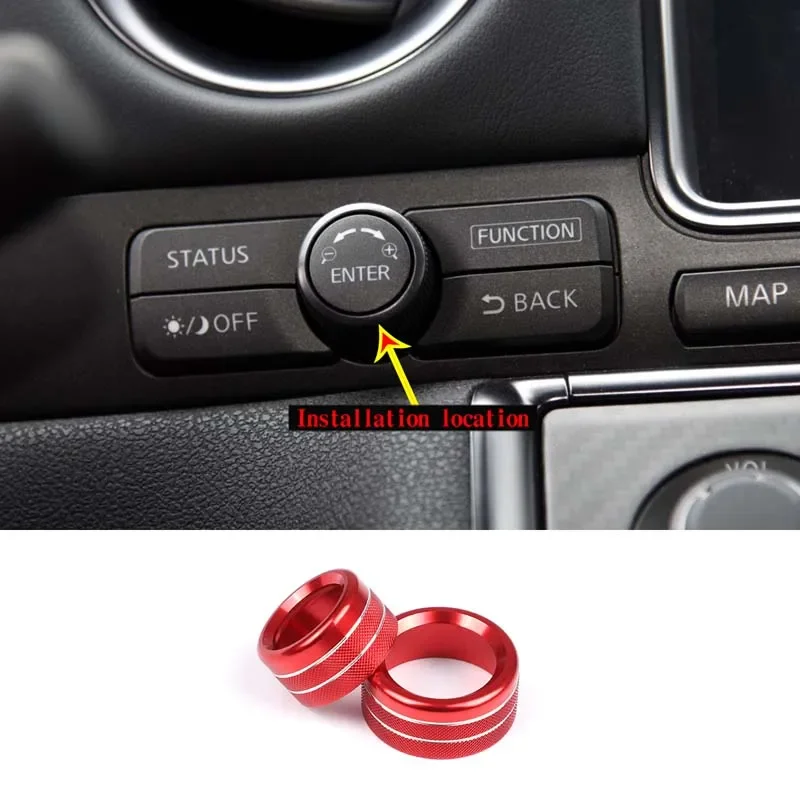 

For 2008-2016 Nissan GTR R35 Aluminum Alloy Red Car Rearview Mirror Adjusting Rod Sleeve Knob Interior Decoration Accessories