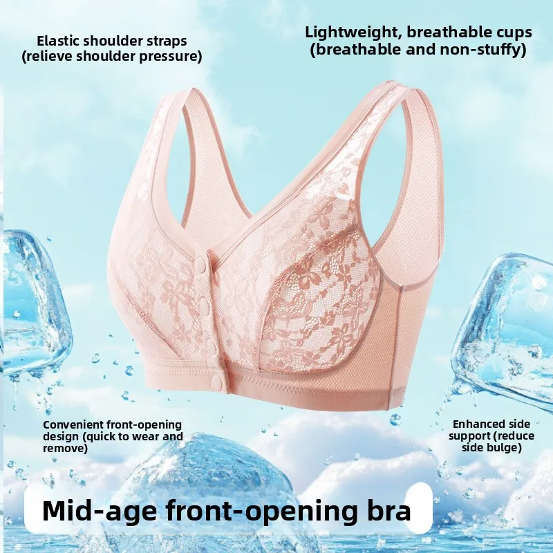 

Comfortable Breathable Lace Bra for Middle-Aged And Elderly Women with Steel Ring Thin Design Summer Underwear Tank Top