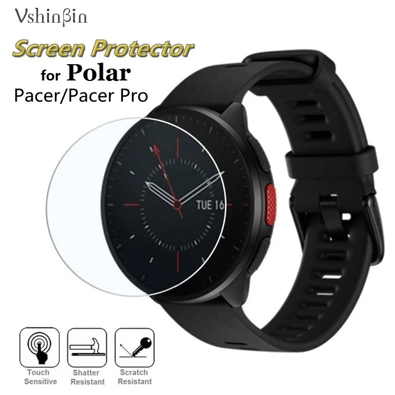 5ชิ้นฟิล์มป้องกันหน้าจอสำหรับ Polar pacer Pro สมาร์ทวอท์ชกระจกเทมเปอร์กันรอยขีดข่วนฟิล์มป้องกันความใสระดับ HD สำหรับ Polar pacer