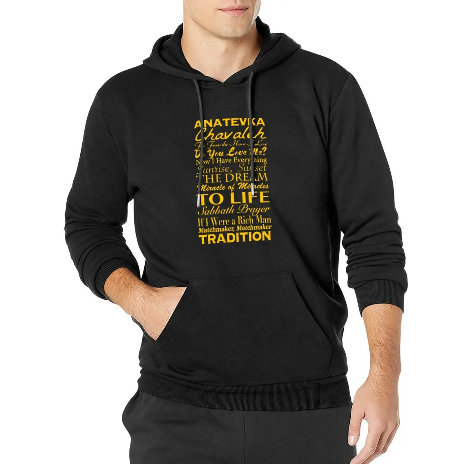 

Fiddler on the Roof - Song List Pullover Hoodie mens clothing hoodies for men