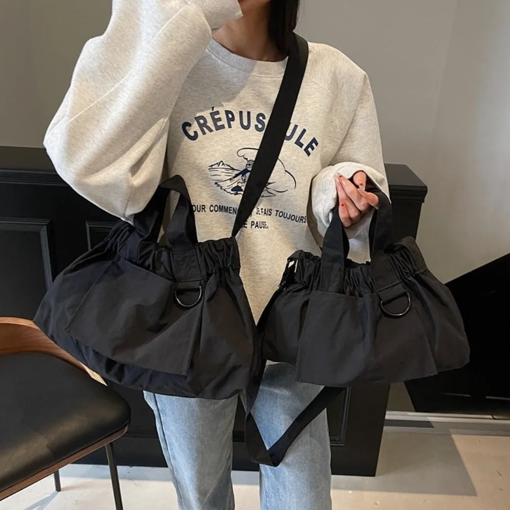 

Harajuku нейлоновая тканевая сумка на плечо, большая вместительная сумка-тоут, женская сумка-мессенджер, карманная сумка, нейлоновая сумка через плечо для женщин