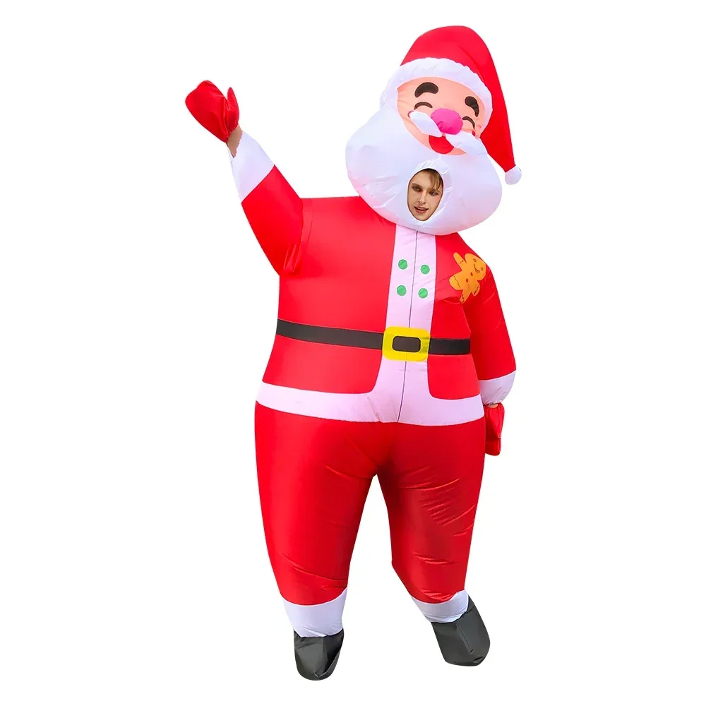 Christmas Carnival New Year Party Adult Cosplay Inflatable Big Head Santa Claus Snowman Christmas Tree Costume Holiday Gift