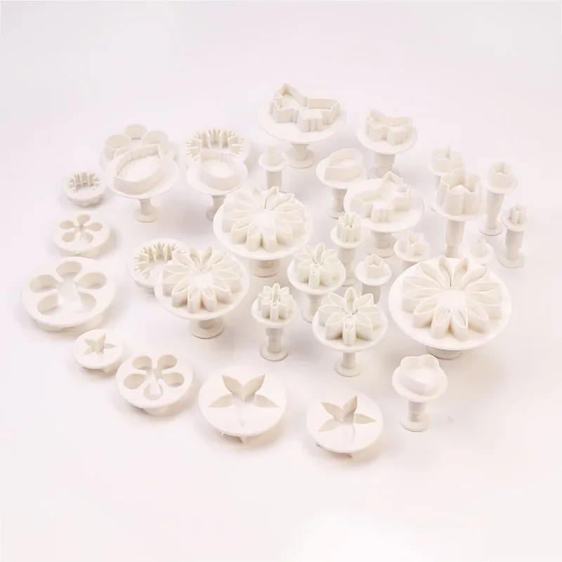 33Pcs/Set Plunger Plastic Fondant Cutter Diy Cookie Biscuit Mold Cake Baking Tools