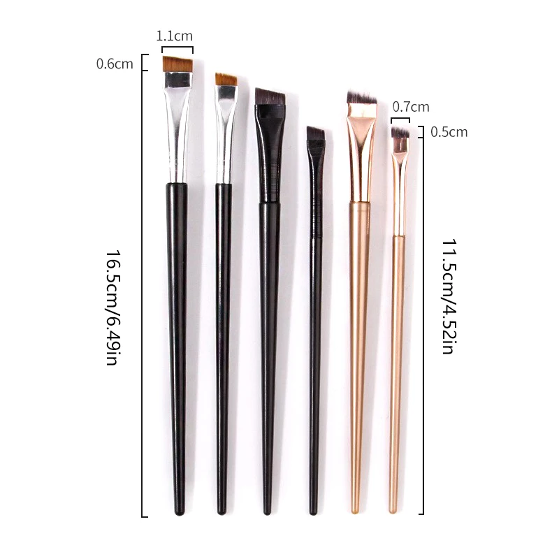 Pennello per Eyeliner con lama da 2 pezzi pennello per sopracciglia portatile piatto Fine Eye Liner Brow Contour pennelli per trucco strumento per il trucco