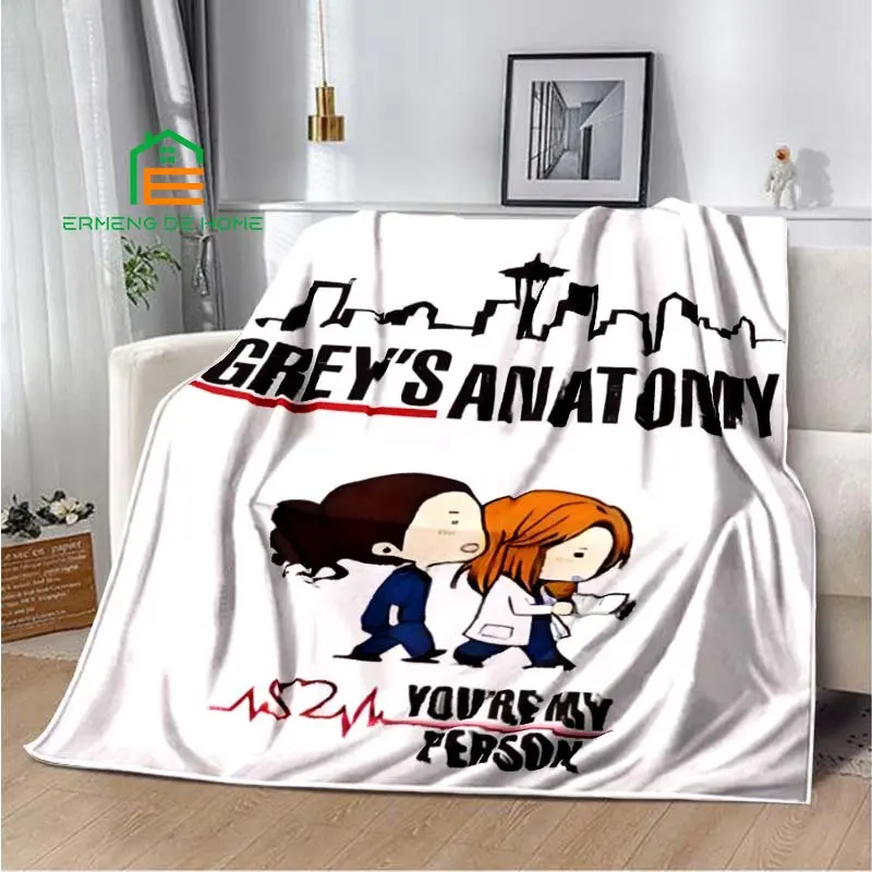 Greys Anatomy Pattern Throw Blanket Warm Blanket for Home, Picnic, Travel, Office,Plane for Adults, Kids, Elderly 5 Sizes