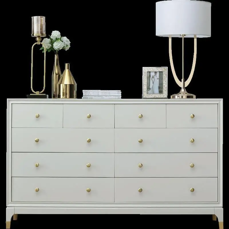 Armadietto d'ingresso per soggiorno in legno massello di lusso leggero, mobili moderni e semplici con cassetti