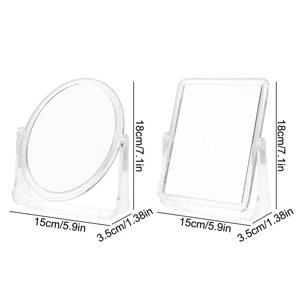 Round Square 5x Magnifying Mirror Double-sided Flexible Desktop Cosmetic Mirror with Stand Clear Table Makeup Mirror Makeup