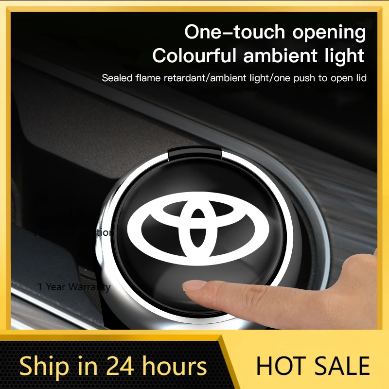 

Крышки ступицы 1, автомобильная портативная светодиодная пепельница, автоматический индикатор, пепельница для Toyota