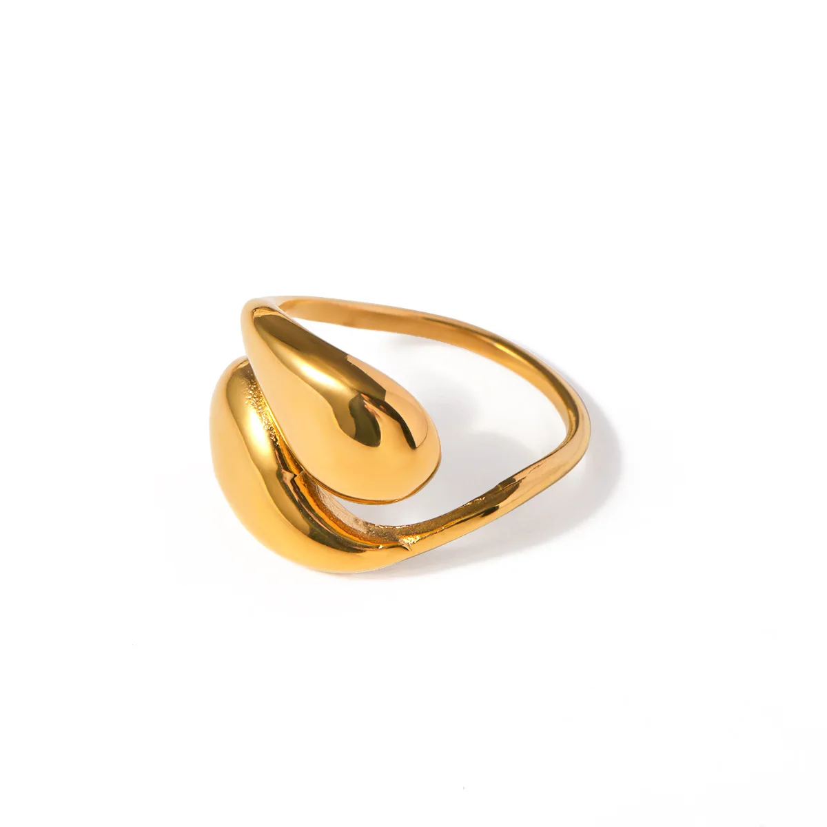 

Stainless Steel PVD 18K Gold Plated Tarnish Twist Rings For Woman Jewelry Wholesale Summer Trendy