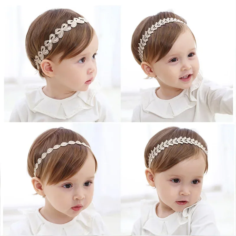 Baby Girls Headbands Party Newborns Photography Props Korean Princess Crown Flower Elastic Hair Bands for Children Accessories