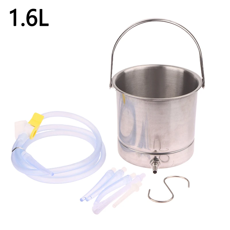 

1.6L Stainless Steel Enema Bucket Kit - Easy Clean Colon Cleansing For Home Maintenance